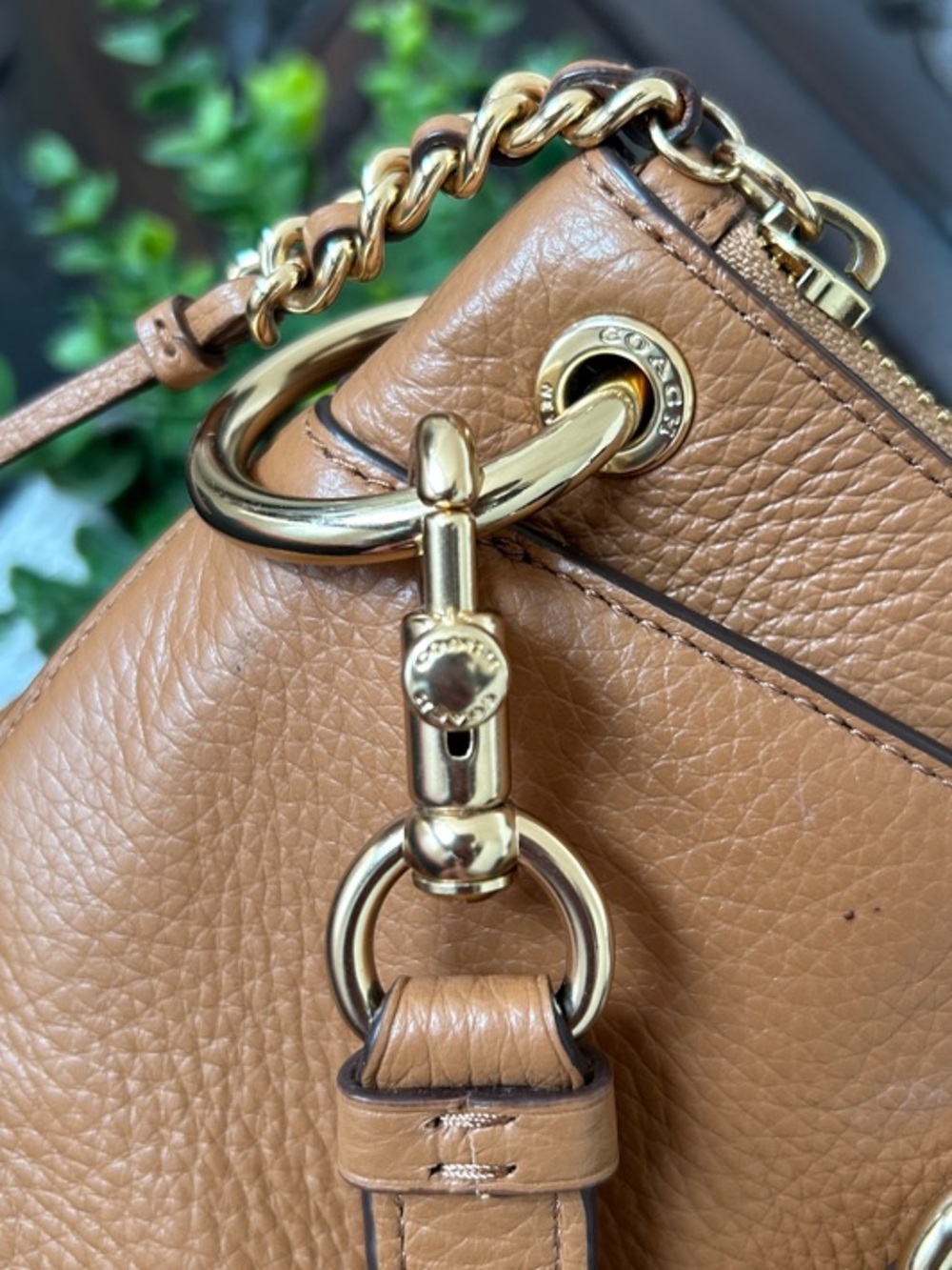 COACH Mia Pebbled Leather Satchel with Gold Hardware and Detachable Strap - Picture 10 of 16